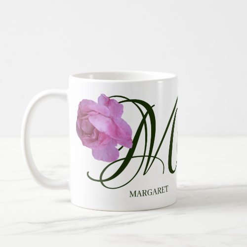 Customizable Margaret name pink rose flowers Coffee Mug