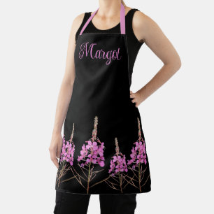 Customizable Margot name pretty pink floral retro Apron