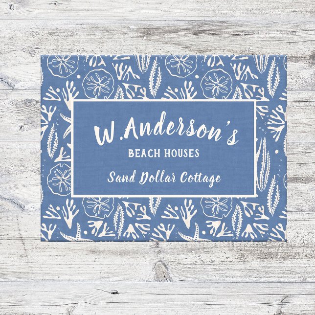 Customizable Marine-Blue Oceanic Textured Doormat (Welcome your friends and/or guests with the charm of the ocean using this customizable doormat.)