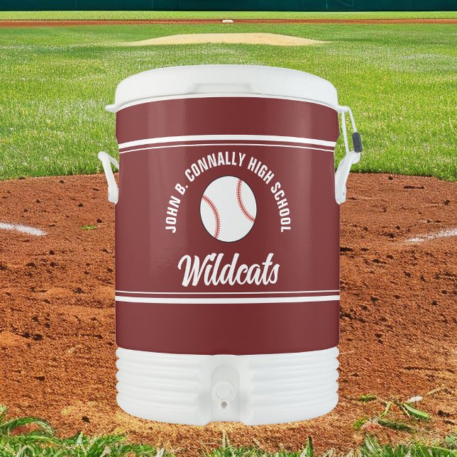 Customizable Maroon Baseball League Beverage Cooler (Creator Uploaded)