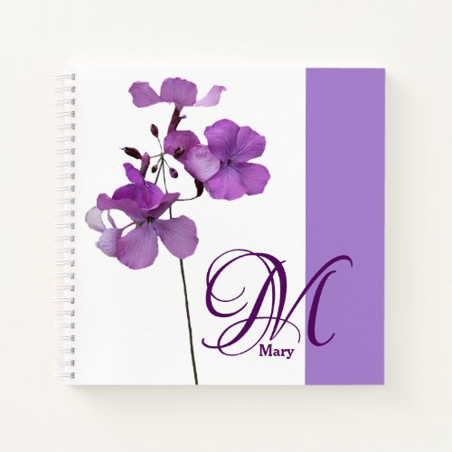 Customizable Mary name purple floral cute girly Notebook