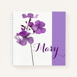 Customizable Mary name purple floral cute girly Notebook