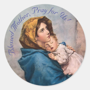 Customizable Mary with Infant Jesus Classic Round Sticker