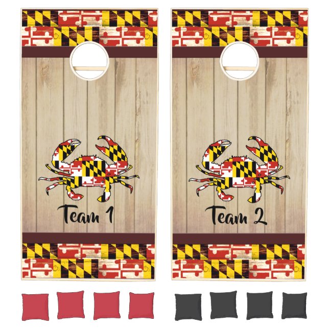 Customizable Maryland crab flag cornhole set (Set)
