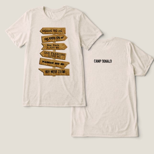 Customizable "MASH" style signpost improved Tri-Blend Shirt (Design Front & Back)