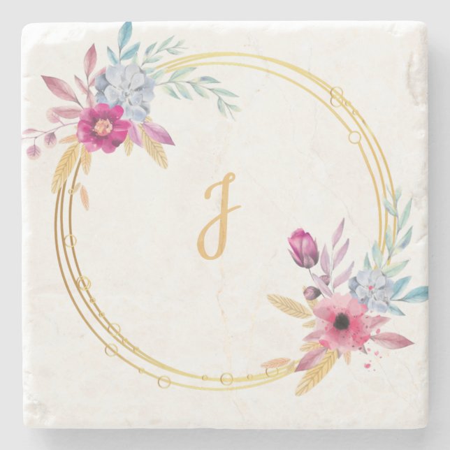 Customizable Mason Jar cup for Wedding  Stone Coaster (Front)