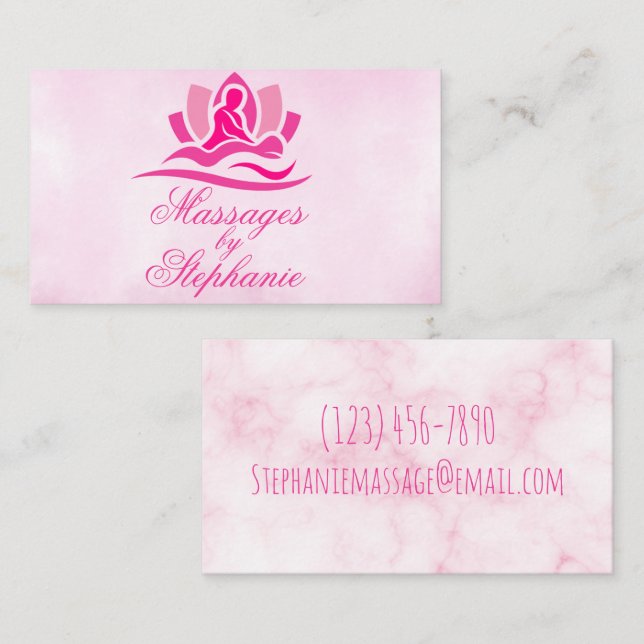 Customizable Massage Therapist Business Card (Front/Back)