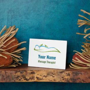 Customizable massage therapist plaque