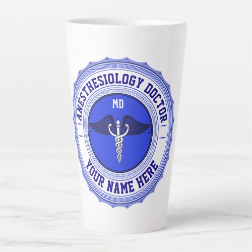 Customizable MD Specialty Caduceus Anesthesiology Latte Mug