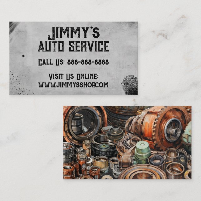 Customizable Mechanic Shop  Business Card (Front/Back)