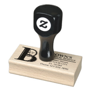 Customizable Mechanical monogram. Initial "B" Rubber Stamp