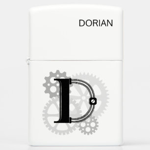 Customizable Mechanical monogram. Initial "D" Zippo Lighter