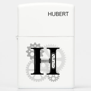 Customizable Mechanical monogram. Initial "H" Zippo Lighter