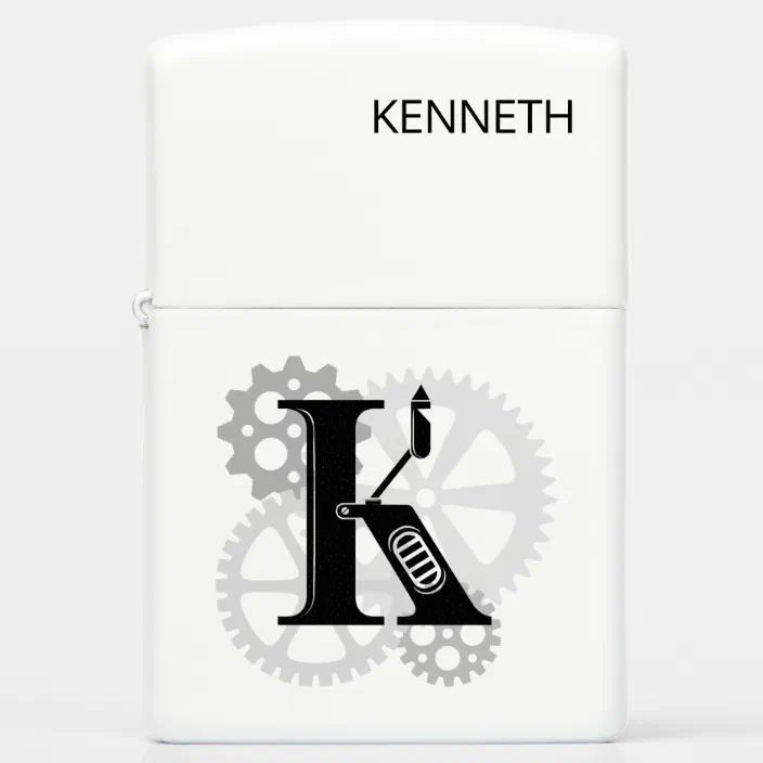 Customizable Mechanical Monogram Initial K Zippo Lighter Zazzle Com