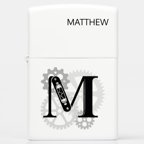 Customizable Mechanical monogram Initial M Zippo Lighter