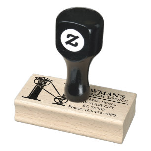 Customizable Mechanical monogram. Initial "N" Rubber Stamp