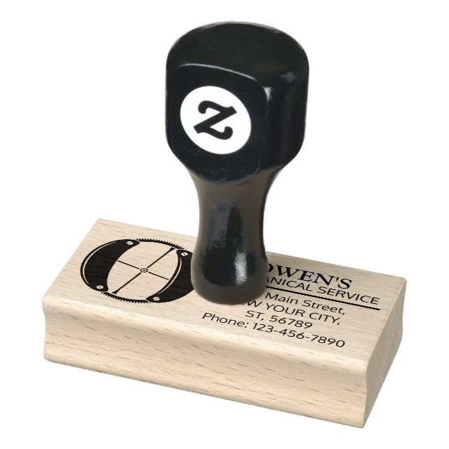 Customizable Mechanical monogram. Initial "O" Rubber Stamp (Stamp)
