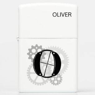 Customizable Mechanical monogram. Initial "O" Zippo Lighter