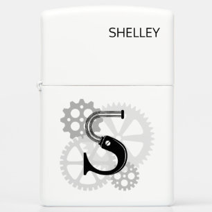Customizable Mechanical monogram. Initial "S" Zippo Lighter