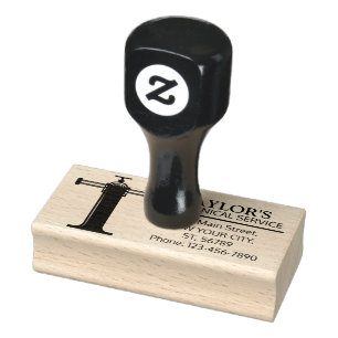 Customizable Mechanical monogram. Initial "T" Rubber Stamp