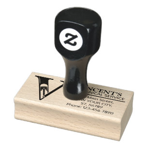 Customizable Mechanical monogram. Initial "V" Rubber Stamp