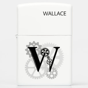 Customizable Mechanical monogram. Initial "W" Zippo Lighter