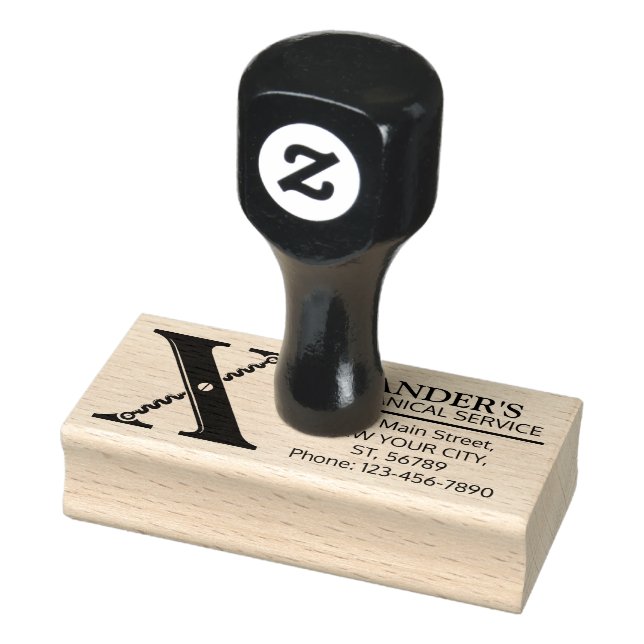 Customizable Mechanical monogram. Initial "X" Rubber Stamp (Stamp)