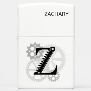 Customizable Mechanical monogram. Initial "Z" Zippo Lighter