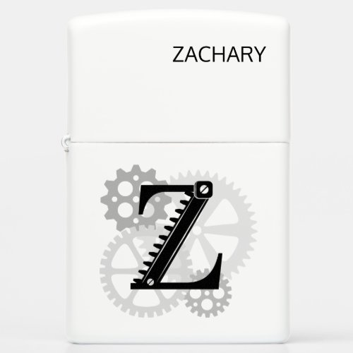 Customizable Mechanical monogram Initial Z Zippo Lighter