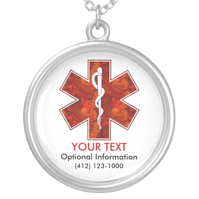 Customizable Medical Alert ID Necklace (Front)