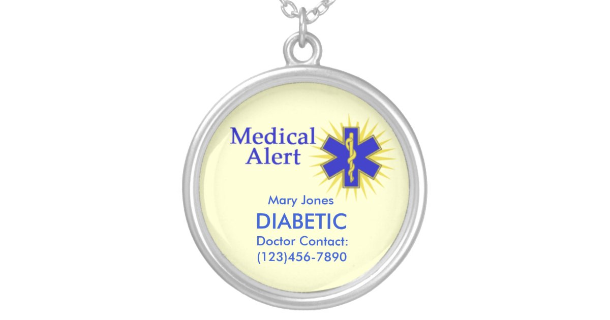 Customizable Medical Alert Necklace Zazzle