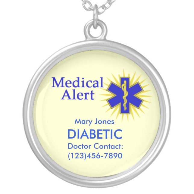Customizable Medical Alert Necklace (Front)