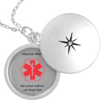 Customizable Medical Alert Necklace by RibbonJewelsBoutique at Zazzle