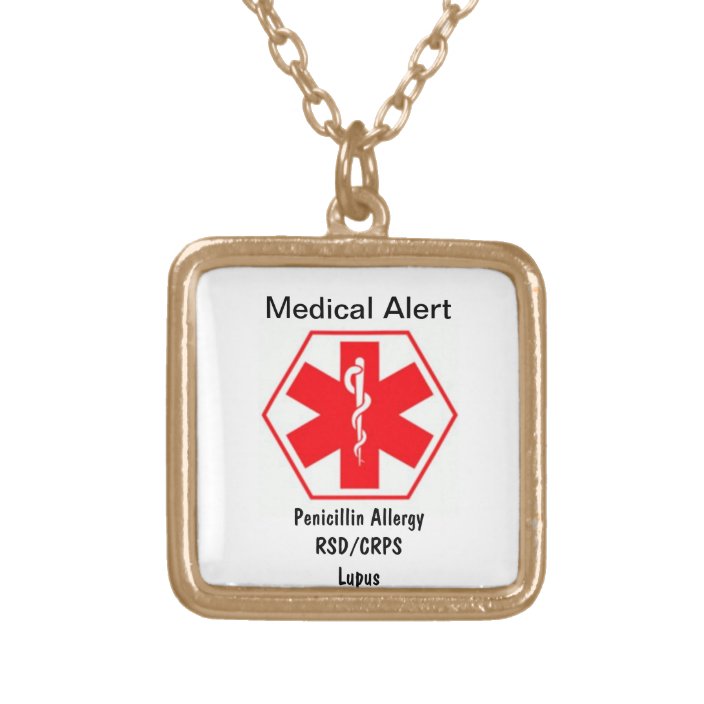 Customizable Medical alert necklace