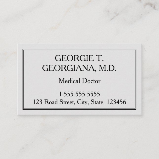 Customizable Medical Doctor Business Card (Front)