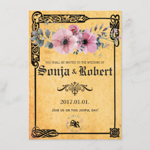 Customizable Medieval Celtic Floral invitation
