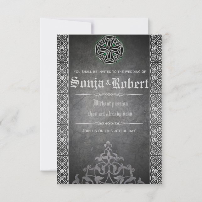 Customizable Medieval Celtic wedding invitation (Front)