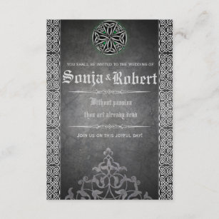 Customizable Medieval Celtic wedding invitation