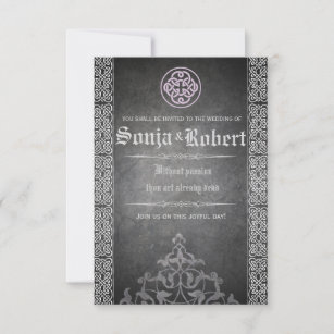 Customizable Medieval Celtic wedding invitation pk