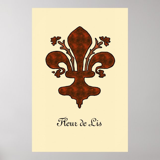 Customizable Medieval Florence Style Fleur de Lis Poster (Front)