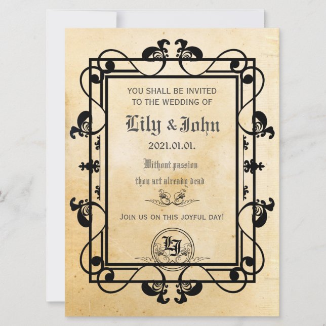 Customizable Medieval Old Paper Invitation (Front)