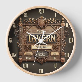 Customizable Medieval Tavern Wall Clock