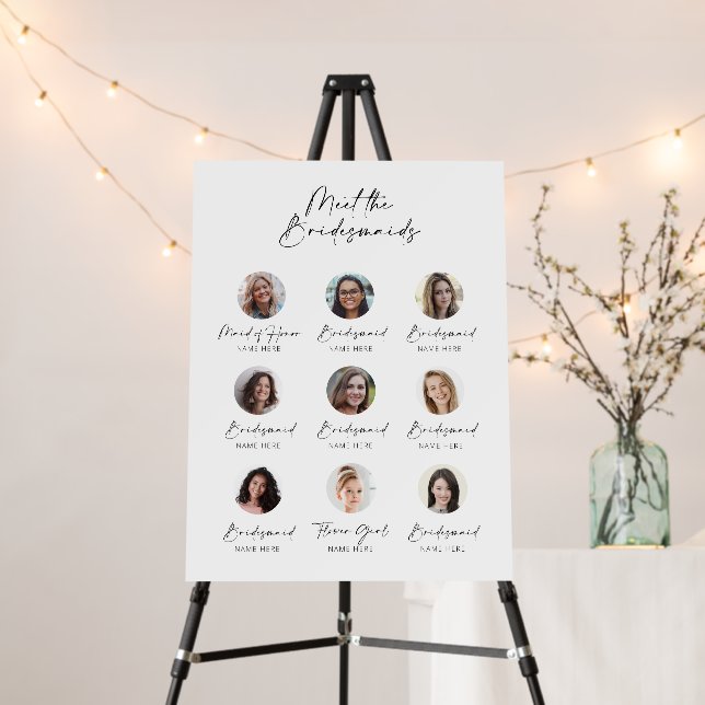 Customizable Meet the Bridesmaids Introduction Foam Board (In Situ (Stand))