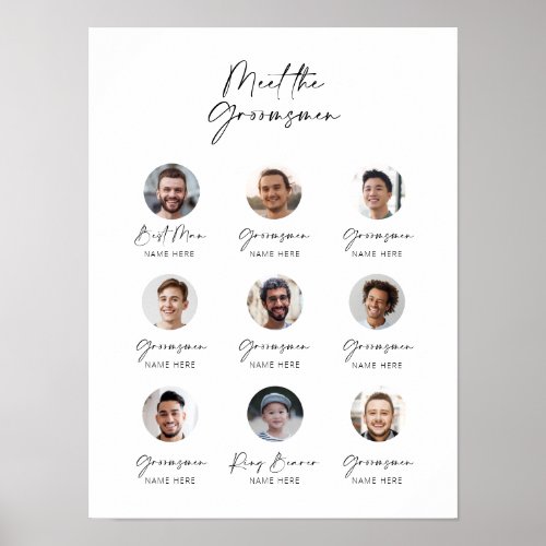 Customizable Meet the Groomsmen Introduction Poster