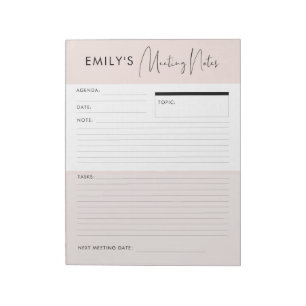 Customizable Meeting Notes Memo Planner Notepad