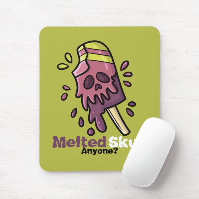 Customizable Melted Skull Mouse Pad (With Mouse)