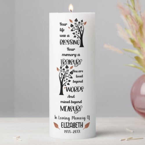 Customizable Memorial Pillar Candle