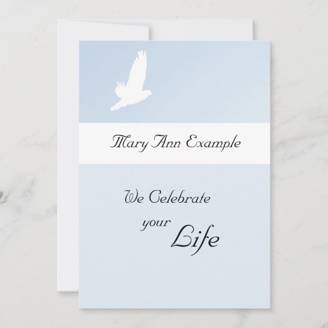Customizable Memorial / Wake / Living Funeral Announcement (Front)