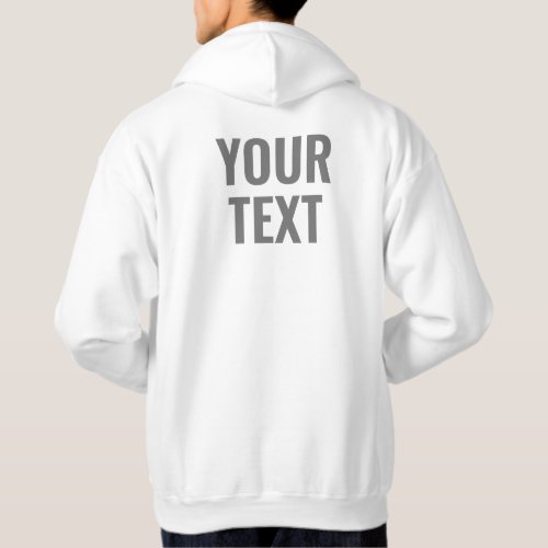 Customizable Mens Back Side Printed Modern White Hoodie