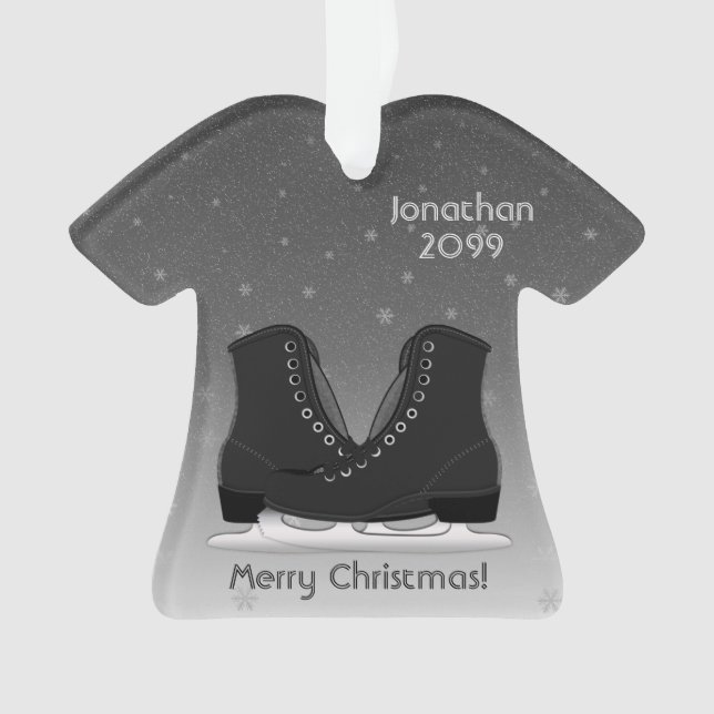 Customizable Men's Ice Figure Skates Shirt Ornamen Ornament (Front)